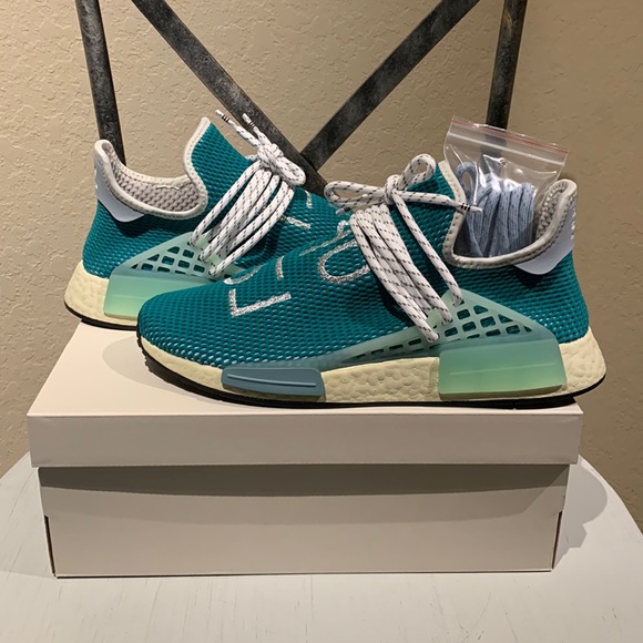 Adidas Shoes | Mens Adidas Pharrell NMD Human Race Dash Green Size 9.5 with Box | Color: Green | Size: 9.5 | Miles_Away's Closet